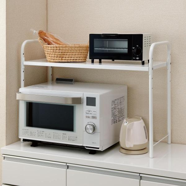レンジ上ラック ワイドタイプ 幅・高さ伸縮タイプ スチール製 組立式 （ レンジラック キッチン収納...