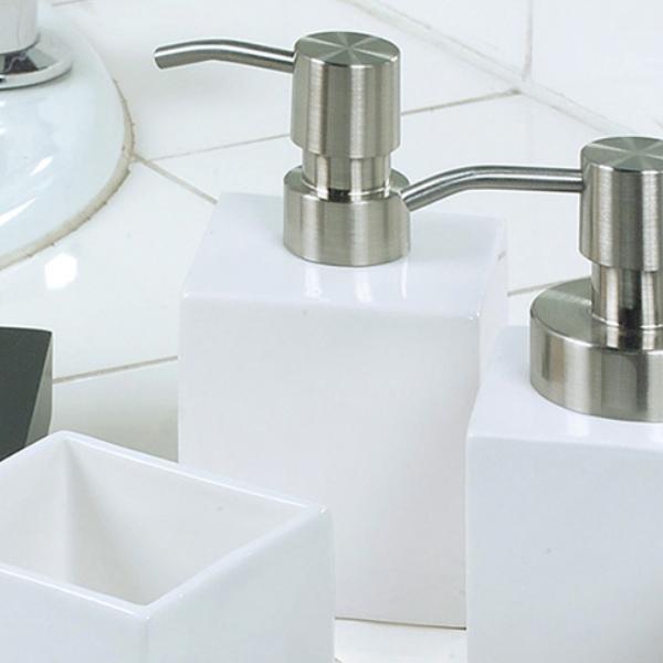 ソープボトル ホワイトキューブ （ ソープディスペンサー 詰め替え 洗面台 ）