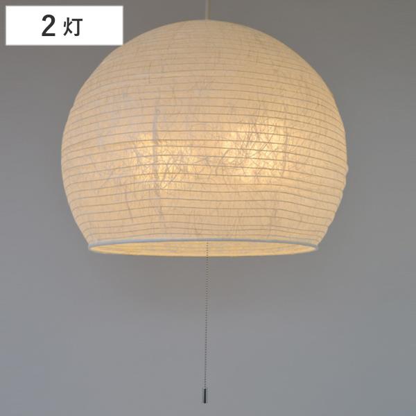 ペンダントライト 2灯 和紙 小倉流紙白 日本製 ペンダントランプ （ 照明 LED 和室 和風 和...