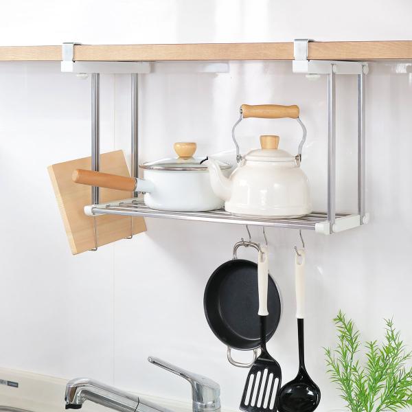 吊戸棚下収納 吊り戸下収納 幅50cm 1段 ステンレス アクセサリーセット 組立式 （ 吊り戸棚下...