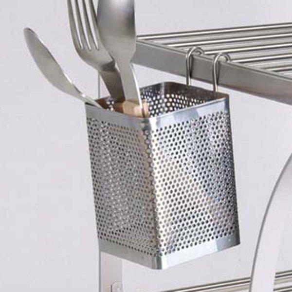 水切り棚用 角ポケット ステンレス製 （ カトラリーポケット カトラリー入れ カトラリーケース つっ...