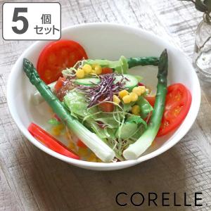 ボウル 21.5cm CORELLE コレール ウインターフロスト 強化ガラス 5個セット （ 食洗機対応 ホワイト 電子レンジ対応 オーブン対応 白 鉢 中鉢 ）｜livingut