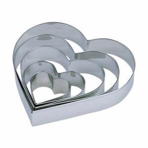 クッキー型 ハート ステンレス製 抜き型 5個セット （ クッキー抜き型 クッキーカッター クッキー抜型 セット サイズ違い ）｜リビングート ヤフー店