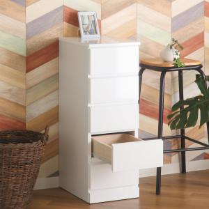 クロシオ スリムチェスト 3段 鏡面仕上げ 幅30cm （ 収納 チェスト