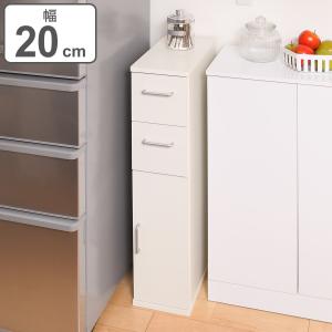 朝日木材加工 キッチン収納 すき間収納 スリムストッカー 4段 扉付 幅