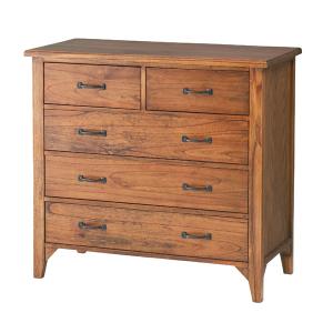 起立木工 サイドチェスト 3段 ヴィンテージ調 オーク無垢材 鋸目