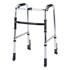 マキテック アルミ製歩行器 ミニタイプ 固定型 前輪自在キャスター付