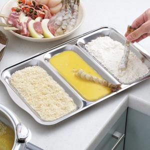 ステンレス　3連バット　日本製 （ 調理用バット ステンレストレイ