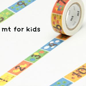マスキングテープ　mt　for　kids　キッズ　すうじ　幅15mm （ カモ井加工紙 マステ 和紙テープ ）｜livingut