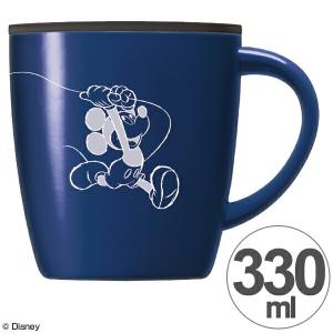 マグカップ　カフェマグ　ミッキーマウス　真空断熱構造　ステンレス製　330ml　フタ付き （ キャラ 保温 保冷 ステンレスマグカップ ）