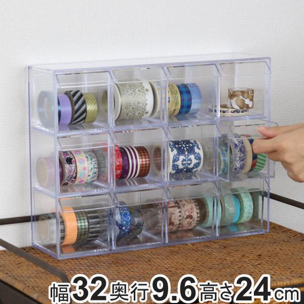 小物入れ 引き出し ミニ プラスチック クリア 卓上 透明 収納 3段×4列 デスコシリーズ （ 小...