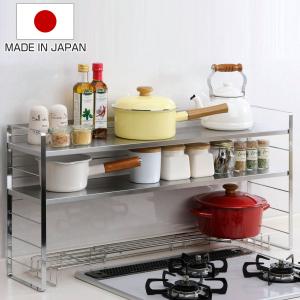 下村企販 キッチンラック ステンレス棚の出窓シェルフ 幅88cm 日本製