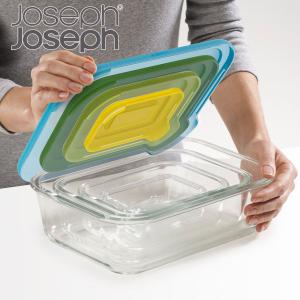 Joseph Joseph 保存容器 ネスト ガラスストレージ 4ピースセット （ ジョセフジョセフ ガラス 密閉 電子レンジ対応 食洗機対応 オーブン対応 ）