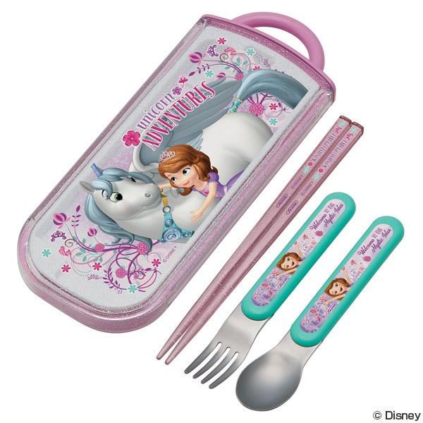 トリオセット　箸・フォーク・スプーン　ちいさなプリンセスソフィア　スライド式　キャラクター （ 食洗...
