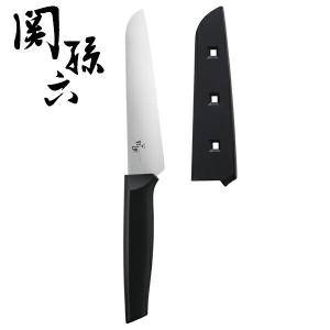 関の刃物 ペティナイフ 110mm 三昧 荒波 コアレス鋼 小型両刃 果物包丁 関孫六 ペティナイフ サヤ付き 貝印 日本製 コンパクトナイフ （ 果物