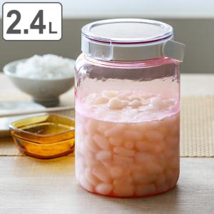 漬物容器 2.4L 熱湯消毒対応 らっきょうびん 丸型 プラスチック製 （ 漬け物容器 つけもの容器 野菜漬け 浅漬け 浅漬 容器 らっきょう瓶 らっきょうビン ）