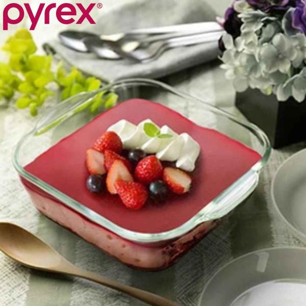 グラタン皿 大皿 18cm Pyrex パイレックス スクエア 耐熱ガラス オーブンウェア （ 食洗...