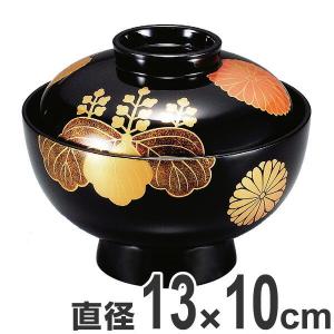 木製漆器　天然木　吸い物椀　汁椀　黒漆塗　蒔絵　蓋付き　5客　稲穂模様　喜八 吸い物椀 木製 4.2寸 稲穂 黒漆塗 漆塗 汁椀 吸い物 本漆塗 磨蒔絵 和