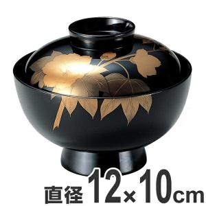 吸い物椀 木製 4.2寸 芙蓉 黒漆塗 漆塗 汁椀 吸い物 本漆塗 磨蒔絵 和食器 業務用 （ 汁椀 味噌汁 磨き蒔絵 椀 ）｜livingut