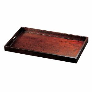福井クラフト お盆 トレー 木製 尺2 料理箱 黒天朱 目はじき塗装 越前
