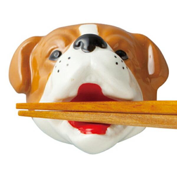 箸置き ブルドッグ 噛みつき おもしろ 犬 はしおき 磁器 食器 （ カトラリーレスト 箸おき 箸や...