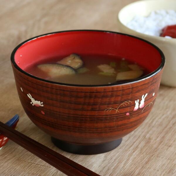 汁椀 大 木目 野うさぎ 500ml 大きめ 食器 日本製 （ 電子レンジ対応 食洗機対応 和食器 ...