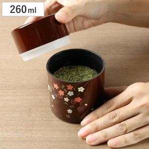 茶筒 溜 花さくら 260ml 漆器 日本製 （ お茶容器 茶葉容器