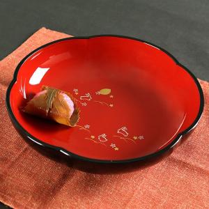 菓子鉢 夢うさぎ 梅型 漆器 器 食器 日本製 （ 菓子入れ 盛鉢 菓子盆 菓子器 皿 うつわ 和皿 ）｜livingut