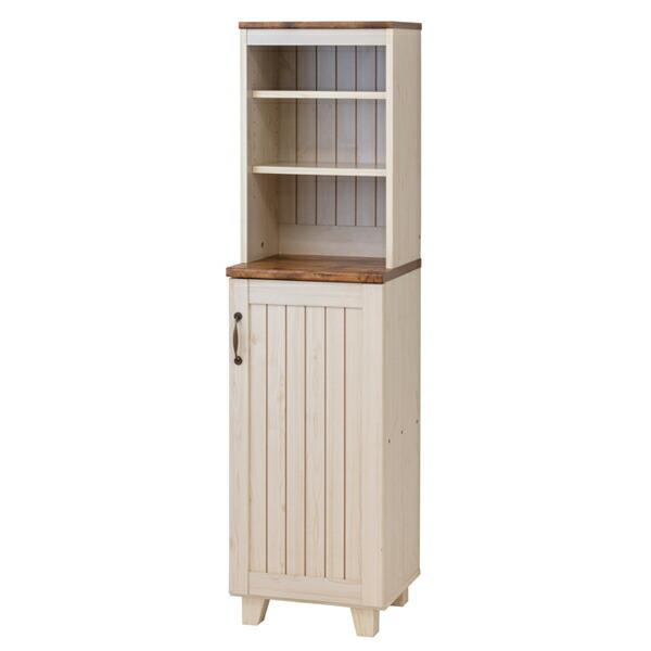 ハイキャビネット 扉付 本棚 カントリー調 幅40cm （ キャビネット 収納棚 リビングボード ）