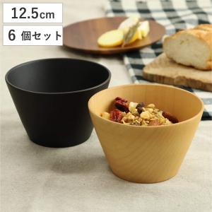 ウッドボウル 木製 440ml L 木目 ボウル 天然木 食器 同色6個セット （ マルチボウル 器 サラダ お椀 汁椀 味噌汁 スープ 椀 ）｜livingut