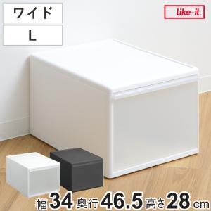 収納ケース ワイド L 幅34×奥行46.5×高さ28cm プラスチック 引き出し 収納 日本製 （ 収納ボックス 衣装 ケース クローゼット収納 ボックス 積み重ね ）