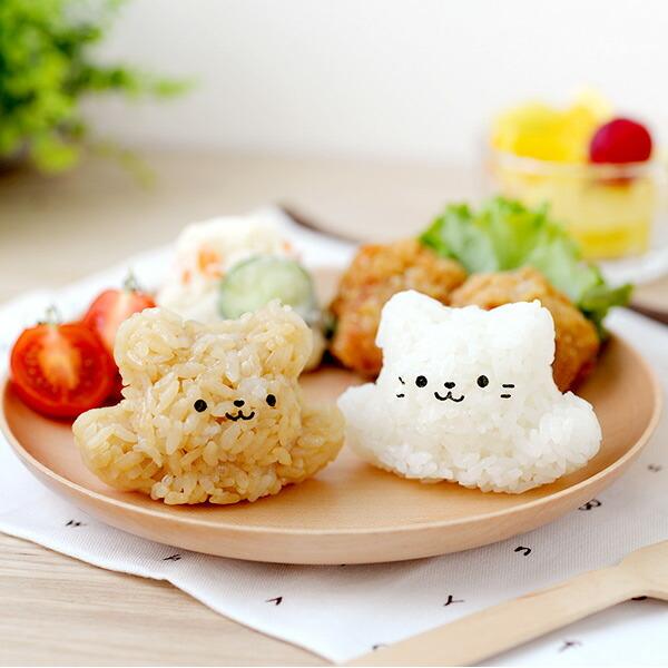 おにぎり型 海苔抜き型 ぴょこっとおにぎり くまにゃん セット （ キャラ弁 お弁当グッズ デコ弁 ...