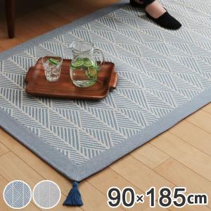 ラグ マット ボンディングラグ クラック 90×185cm 夏用 1畳 インド綿 （ コットン 綿 おしゃれ 長方形 ）