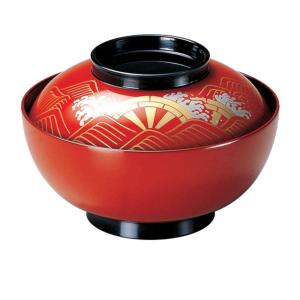 吸い物椀 煮物椀 木製 新仙才椀 溜扇面 本漆塗 手描き磨蒔絵 お椀 食器