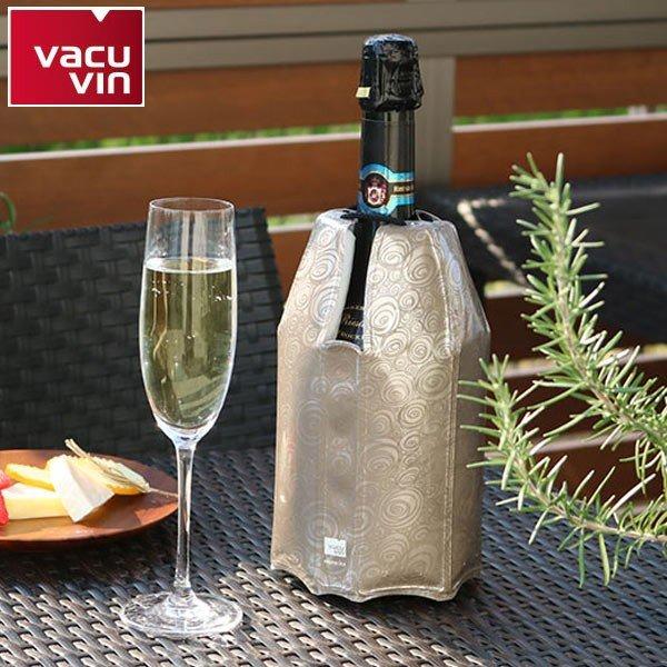シャンパンクーラー プラチナ 折りたたみ式 vacuvin （ バキュバン ボトルクーラー ワインク...