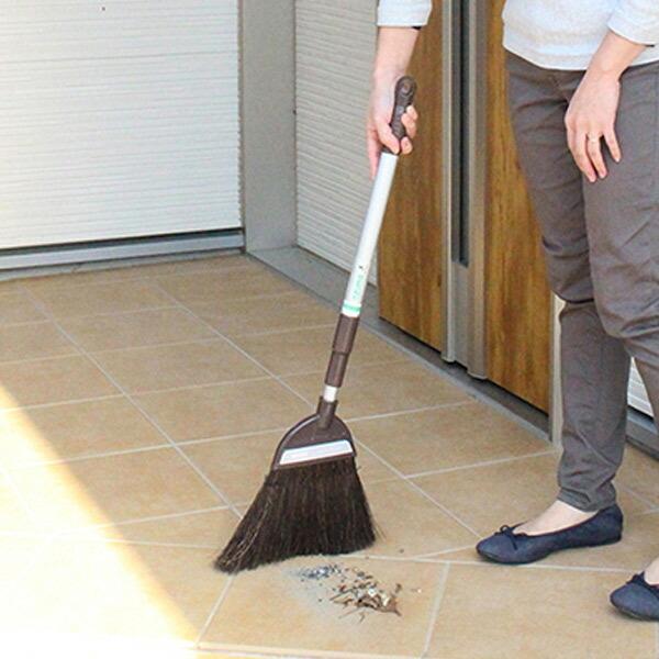 ほうき 伸縮式 最長130.5cm シダ箒 黒シダ BR1833 （ 箒 ホーキ 屋外 腰が強い 繊...
