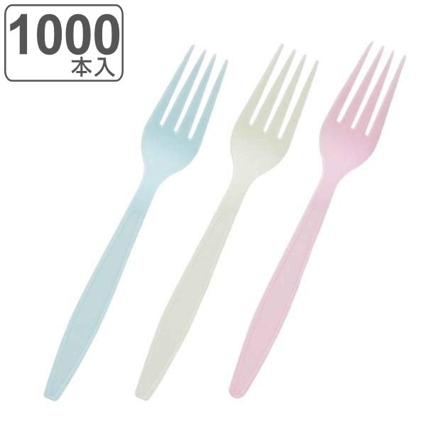 カラーフォーク 17cm 1000本入 10本入×100セット 使い捨て フォーク カトラリー （ ...