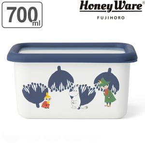 保存容器 ホーロー製 700ml Sサイズ 深型角容器 ムーミン Honeywere 富士ホーロー （ ホーロー容器 深型容器 ストッカー ）｜livingut