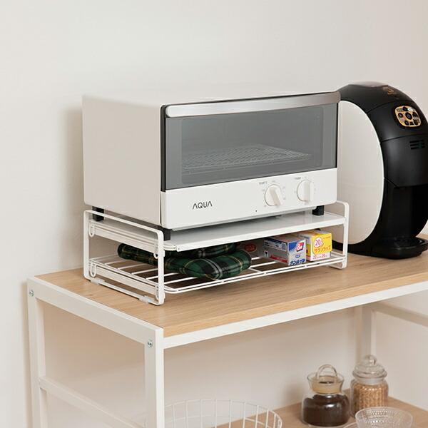 トースターラック 幅41cm キッチンカウンターラック レンジ上収納 スチールラック （ トースター...