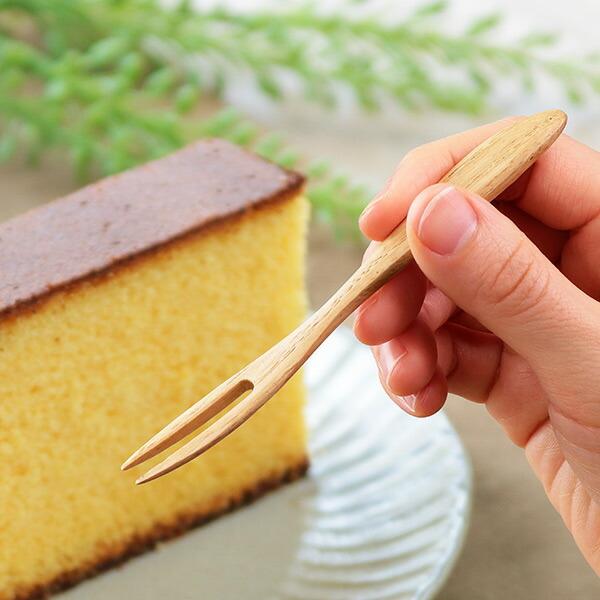 フォーク 二又 12cm 栗の木 天然木 カトラリー （ 木製 ヒメフォーク 木 フルーツピック ウ...