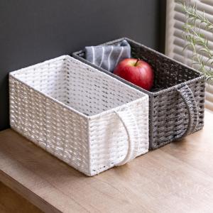 バスケット 収納 籐 角型 約幅22×奥行15×高さ10cm （ かご カゴ 小物
