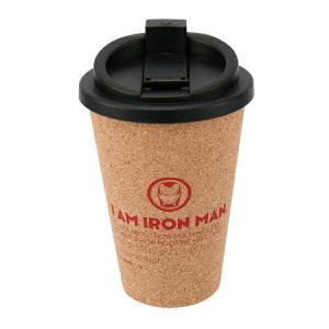 タンブラー 350ml コルク 蓋付き マーベル アベンジャーズ I LOVE YOU 3000 キャラクター （ コルクタンブラー プラスチック フタ付き アイアンマン ）｜livingut