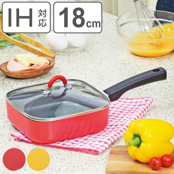 スクエアパン 1.6L IH対応 Tomay （ ガス火対応 フライパン 角型 深型 ガラス蓋付き ...