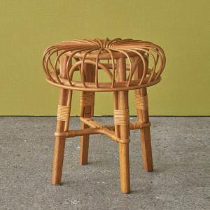 今枝商店 ラタンスツール ミニ 座椅子 籐家具 高さ23cm （ 籐製 ラタン