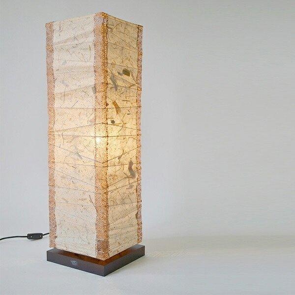 フロアライト 幅21×奥行21×高さ70cm box ボックス バナナ紙×麻葉唐茶 B-522 （ ...