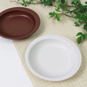 プレート 20cm すくいやすい 木製風 介護 食器 プラスチック製 日本製 （ 食洗機対応 電子レンジ対応 深皿 プラスチック 木目調 介護用 ）｜リビングート ヤフー店