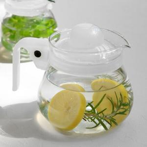 ティーポット 850ml ホワイト 3〜4人用 ガラス製 急須
