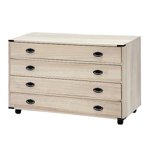 マーゼルン 総桐 押入れタンス 3段 浅型 キャスター付 日本製 幅75cm