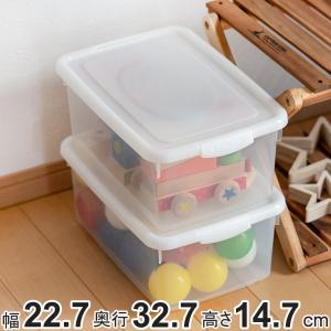 サンコープラスチック 収納ケース 幅22.7×奥行32.7×高さ14.7cm フタ