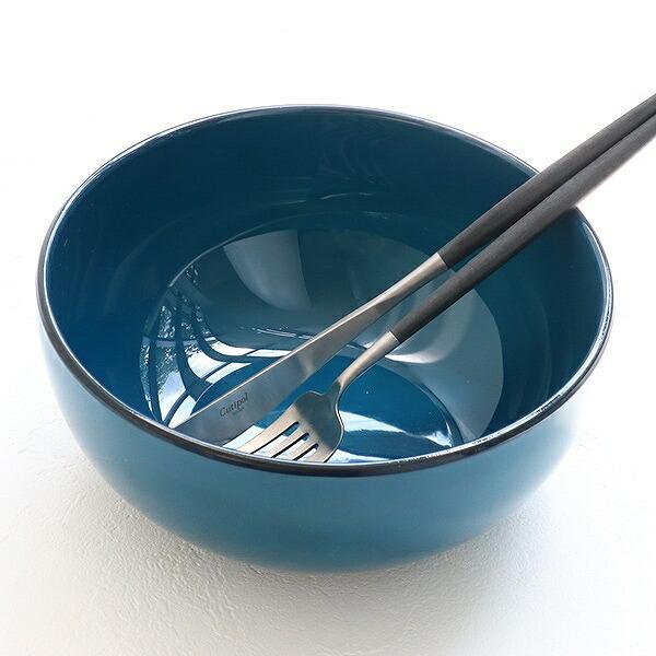 どんぶり 19cm 藍彩 プラスチック 麺鉢 皿 食器 山中塗り 日本製 （ 食洗機対応 電子レンジ...